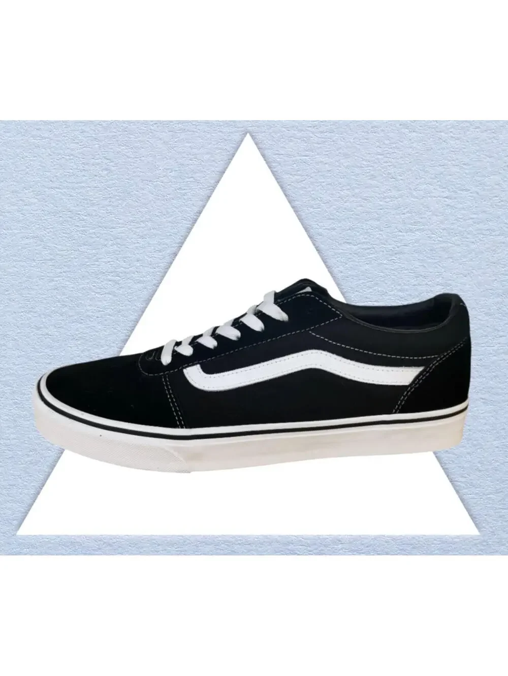 Vans Ward Suede Canvas Shoes Sneakers Black White VN0A36EMC4R Mens Size 11.5 New